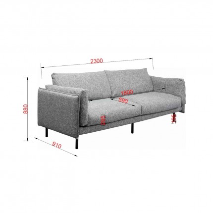 Canapé Pola 2 places gris Kare Design