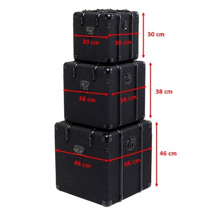 Coffres Voyage noirs set de 3 Kare Design