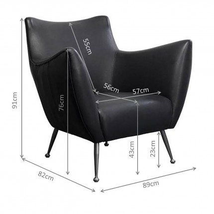 Armchair Goldfinger black Kare Design