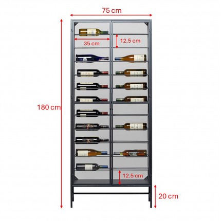 Bottle Rack Porto 180x75cm black Kare Design