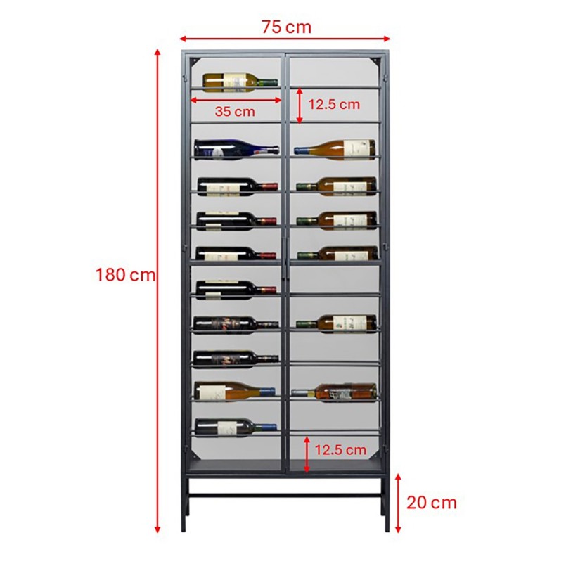 Porte-bouteilles beige en verre et acier - Porto - Kare Design