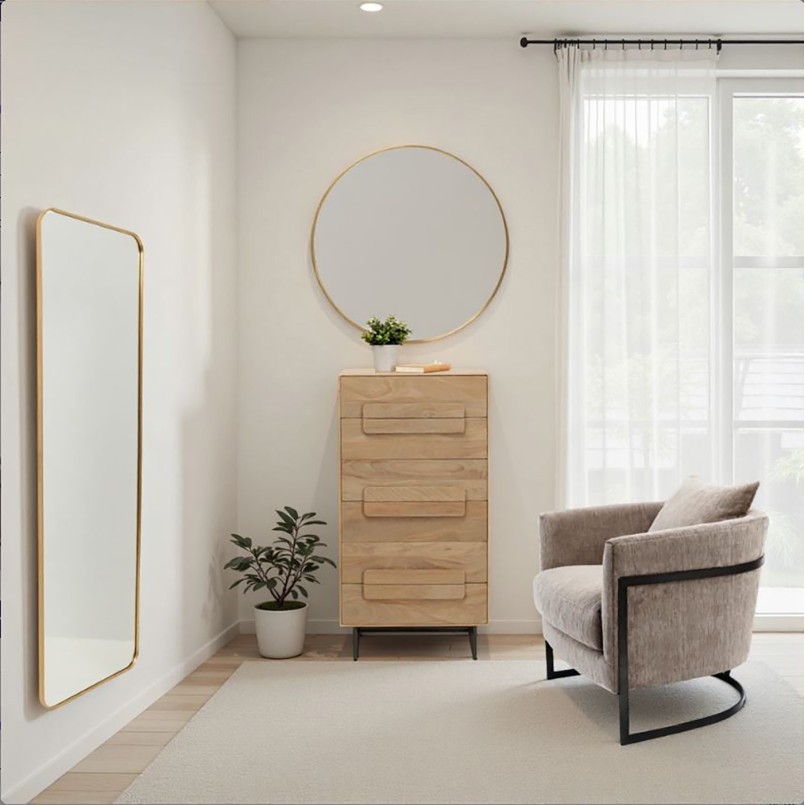 Miroir rectangulaire en laiton - Simply - Kare Design