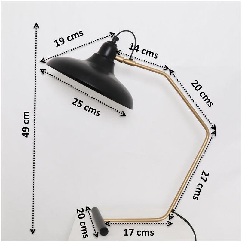 Lampe industrielle noire et dorée en acier - Doro - Kare Design