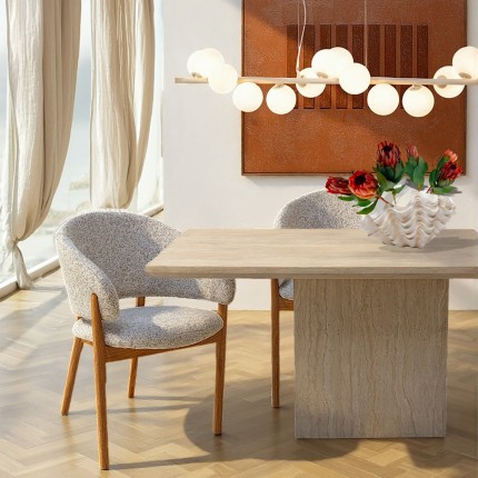 Chaise avec accoudoirs August grise Kare Design