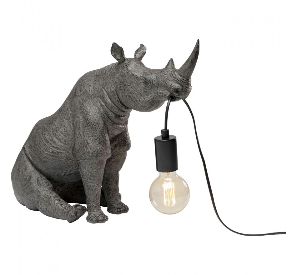 Table lamp grey sitting rhino Kare Design Table lamp grey sitting rhino Kare Design