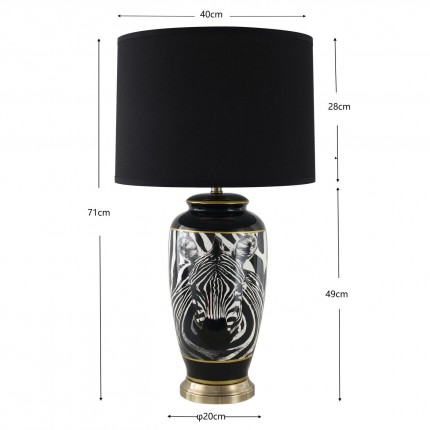 Lampe zèbre 71cm Kare Design