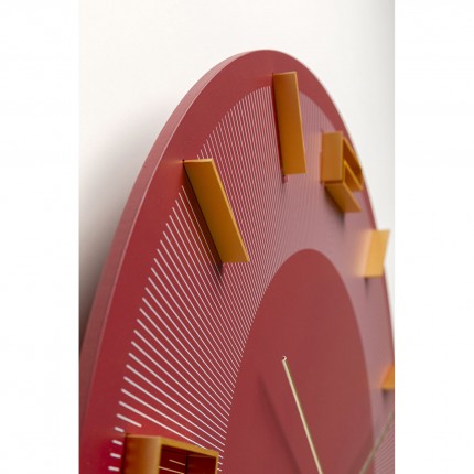 Horloge murale Leonardo rouge Kare Design