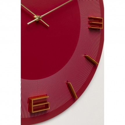 Horloge murale Leonardo rouge Kare Design