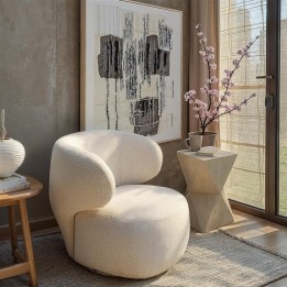 Table d'appoint en marbre minéral - Travertino - Kare Design