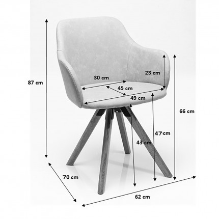 Chaise avec accoudoirs pivotante Lady Loco Coco verte Kare Design