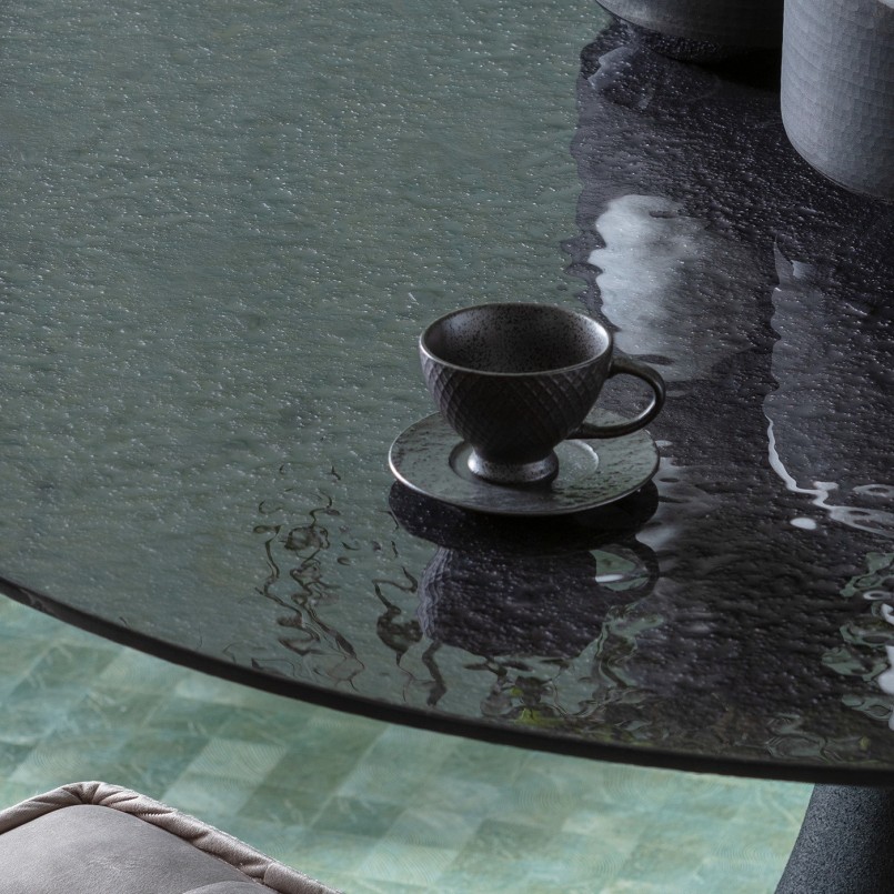 Tasse à café et sa coupelle en céramique grise - Diva - Kare Design