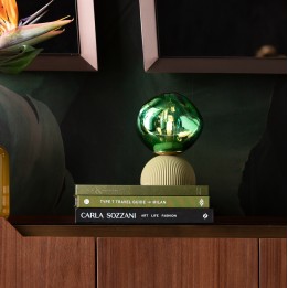 Lampe en verre et plâtre verts - Magic Ball - Kare Design