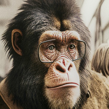 Glass Picture monkey subway 60x60cm Kare Design