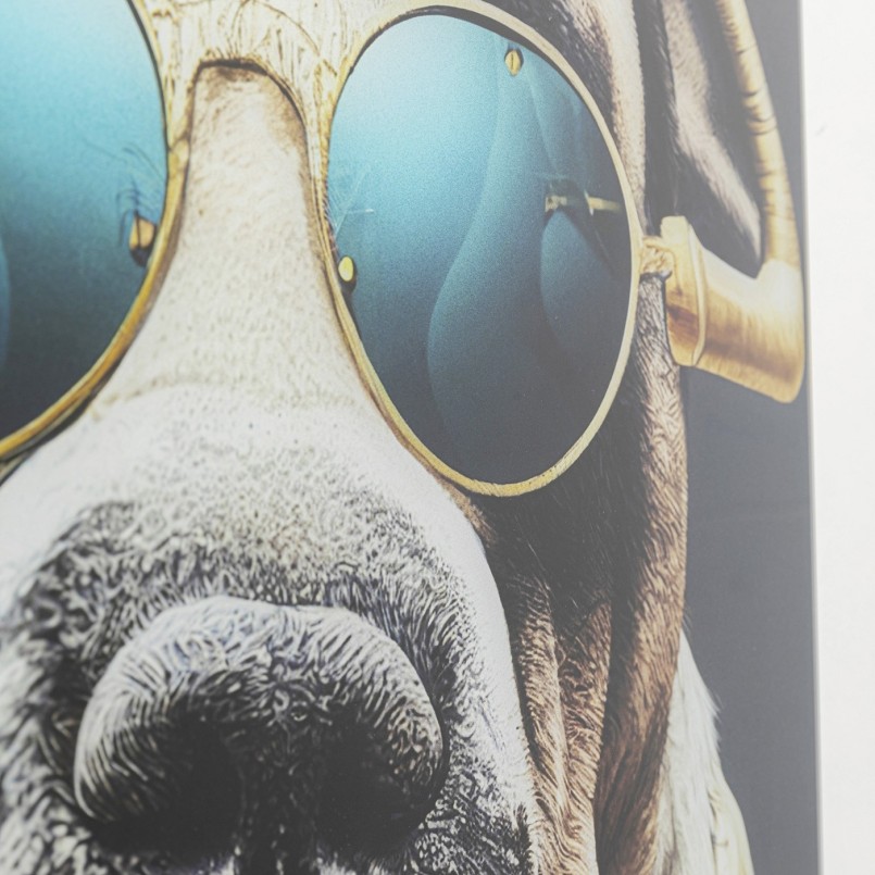Tableau en verre chien lunettes de soleil - Kare Design