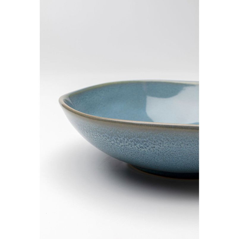 Assiettes creuses bleues en faïence - Organic - Kare Design