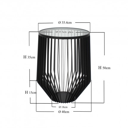 Table d'appoint Corinne 40cm noire Kare Design