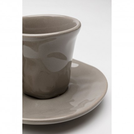 Tasses à espresso Organic taupe set de 4 Kare Design