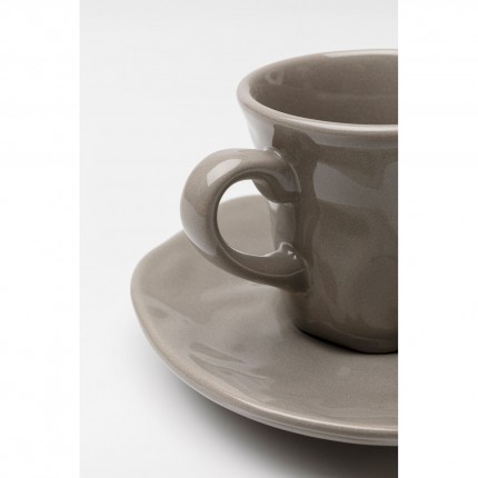 Tasses à espresso Organic taupe set de 4 Kare Design