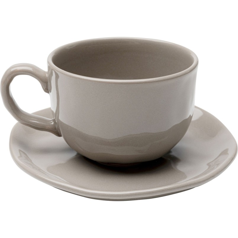 Tasses à café en faïence taupe - Organic - Kare Design