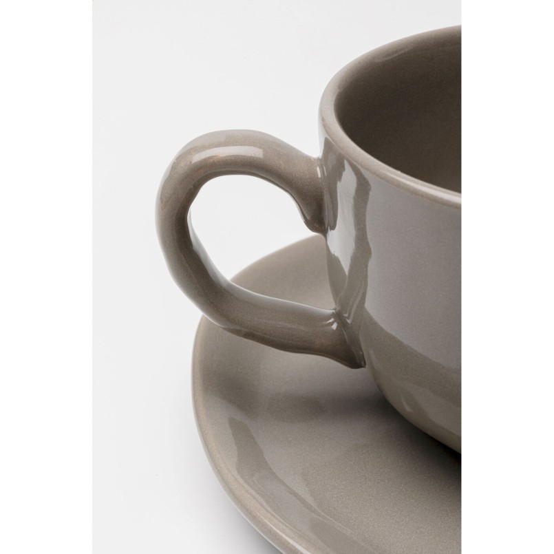 Tasses à café en faïence taupe - Organic - Kare Design