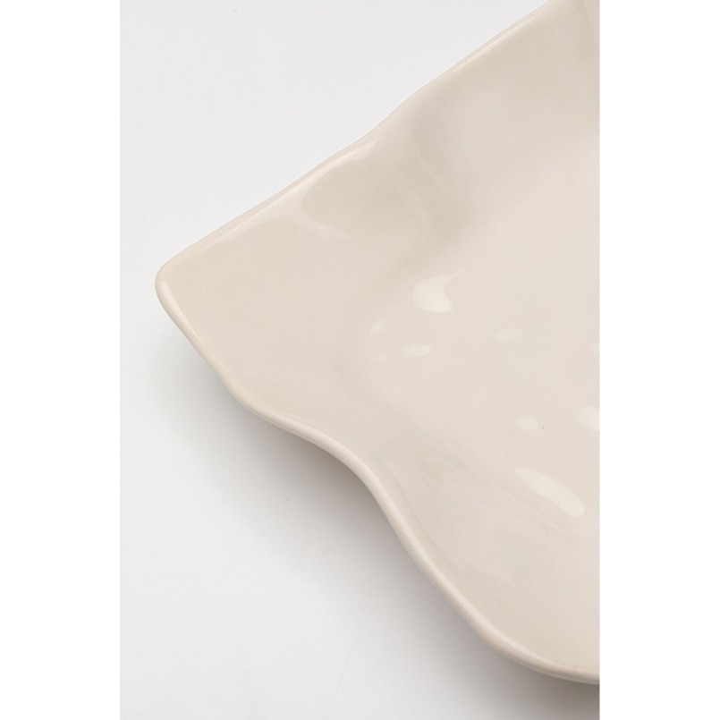 Serving Plate Organic cream Kare Design