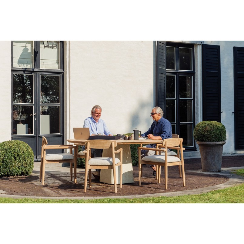 Chaise de jardin avec accoudoirs en teck - Leandro - Gescova