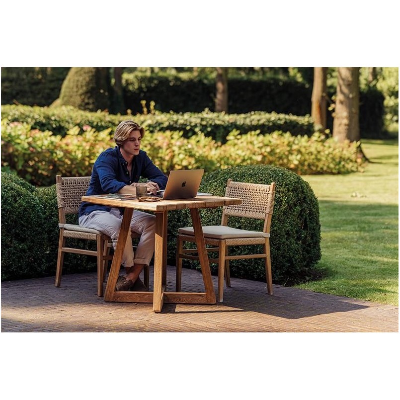 Chaise de jardin en teck et corde - Menorca - Gescova