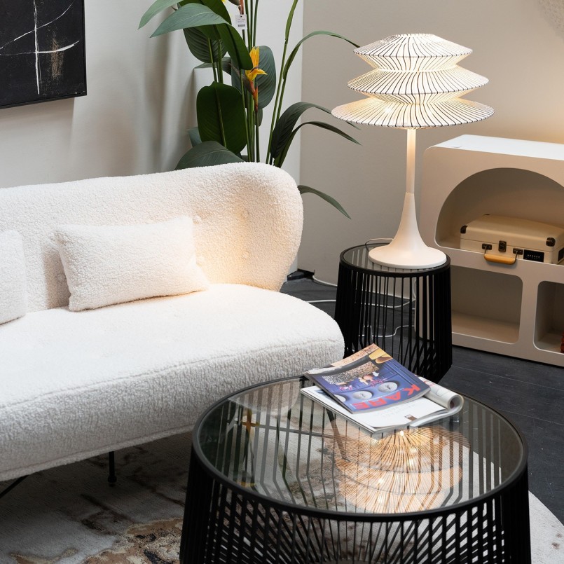 Glass and black steel coffee table - Corinne - Kare Design
