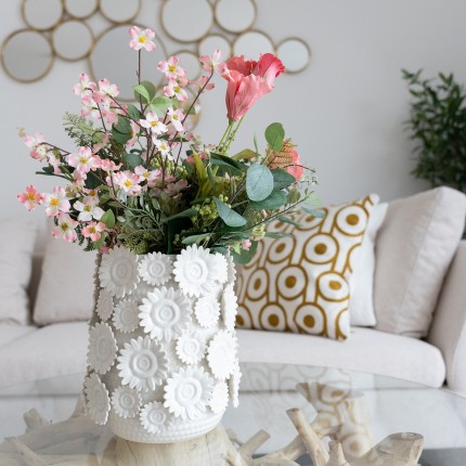 Vase sunflowers white Kare Design