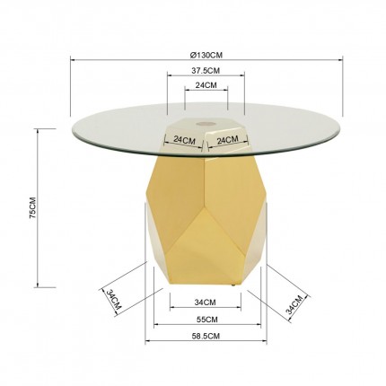 Table Ricchezza 130cm dorée Kare Design Table Ricchezza 130cm dorée Kare Design