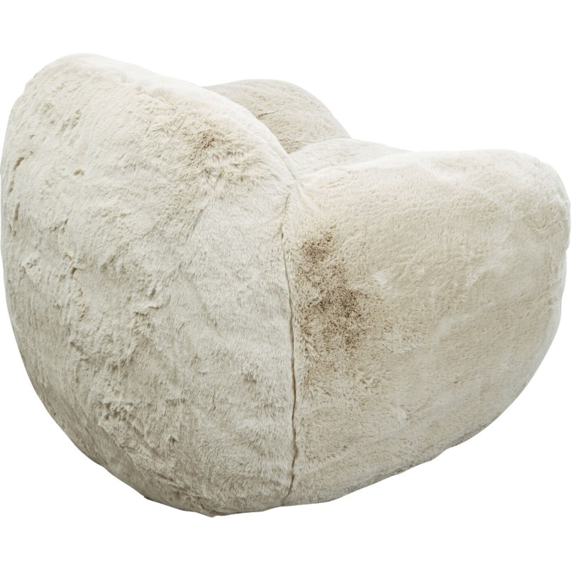 Fauteuil crème en fausse fourrure - Mika - Kare Design