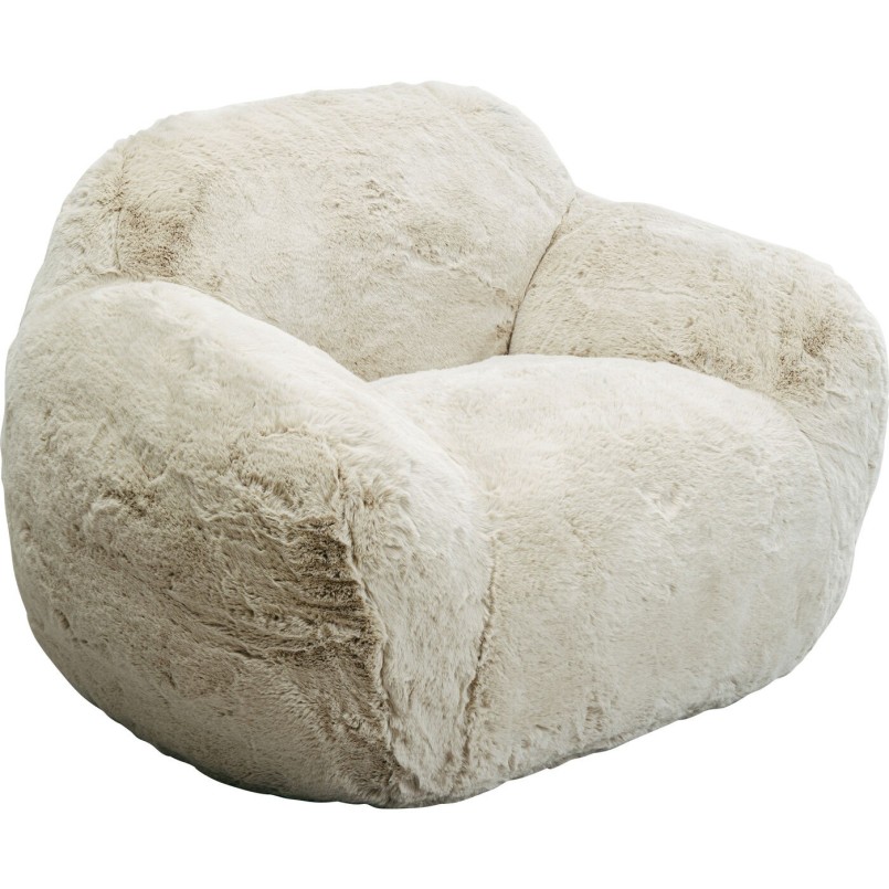 Fauteuil crème en fausse fourrure - Mika - Kare Design