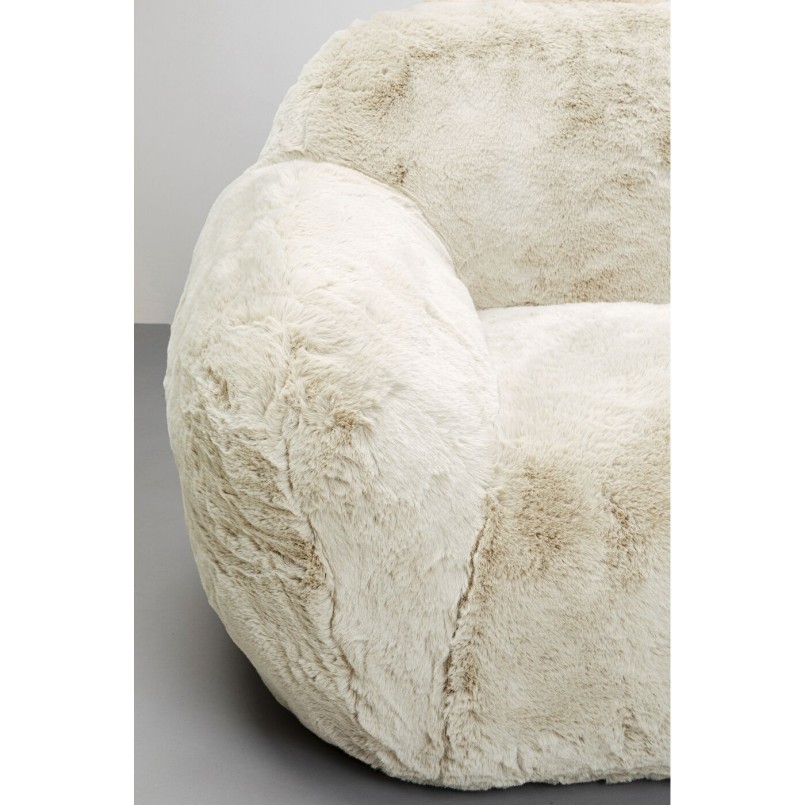 Fauteuil crème en fausse fourrure - Mika - Kare Design