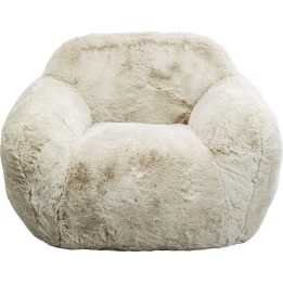Fauteuil crème en fausse fourrure - Mika - Kare Design