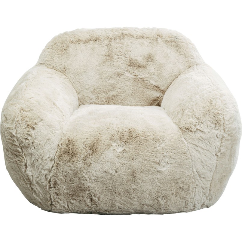 Fauteuil crème en fausse fourrure - Mika - Kare Design