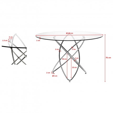 Table Molekular 120cm dorée Kare Design
