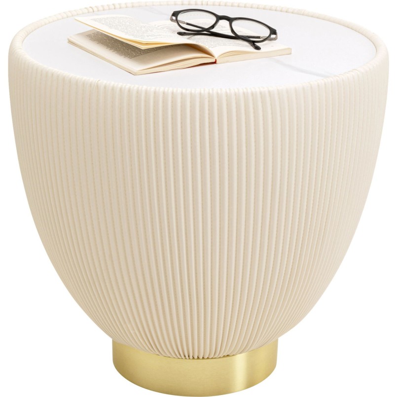 Table d'appoint en céramique et simili beige - Endless - Kare Design