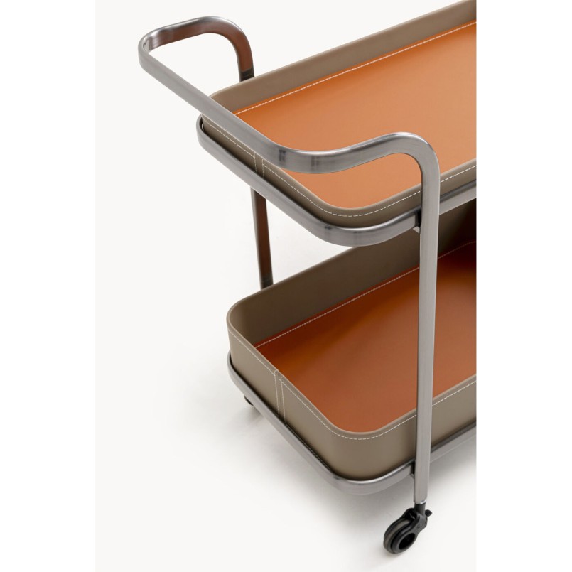 Desserte en acier et simili cuir - Tango - Kare Design