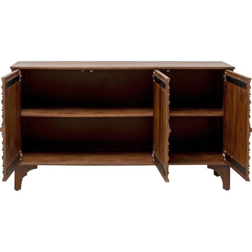 Buffet 3 portes en manguier massif sculpté - Santos - Kare Design