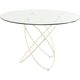 Table en verre et acier beige - Molekular - Kare Design