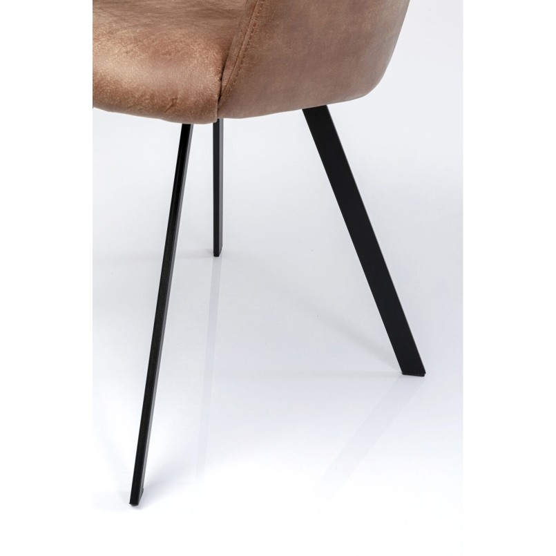 Chaise avec accoudoirs pivotante marron - Coco - Kare Design