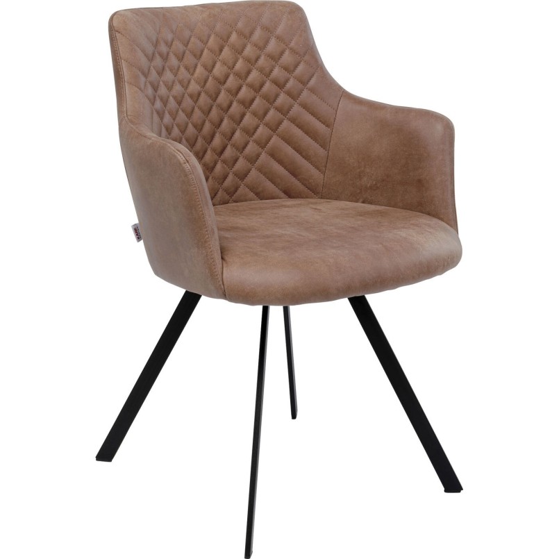 Chaise avec accoudoirs pivotante marron - Coco - Kare Design