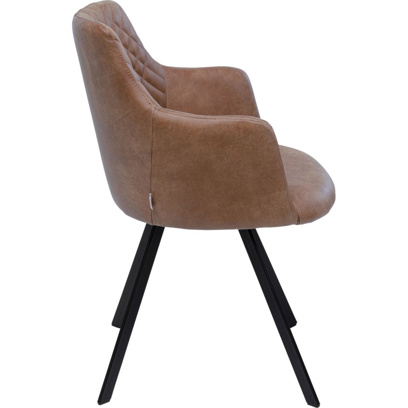 Chaise avec accoudoirs pivotante marron - Coco - Kare Design
