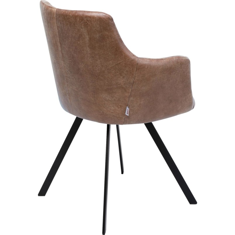 Chaise avec accoudoirs pivotante marron - Coco - Kare Design