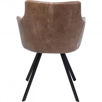 Chaise avec accoudoirs pivotante Coco marron Kare Design