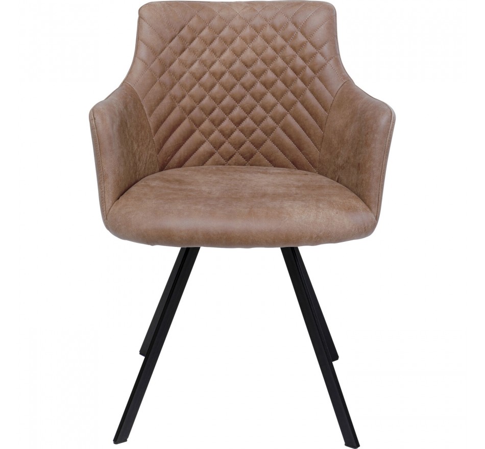 Chaise avec accoudoirs pivotante Coco marron Kare Design Chaise avec accoudoirs pivotante Coco marron Kare Design
