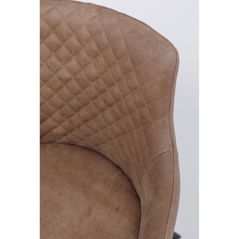 Chaise avec accoudoirs pivotante marron - Coco - Kare Design
