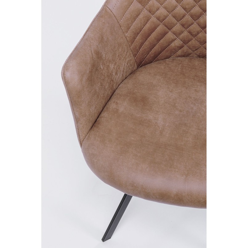 Chaise avec accoudoirs pivotante marron - Coco - Kare Design