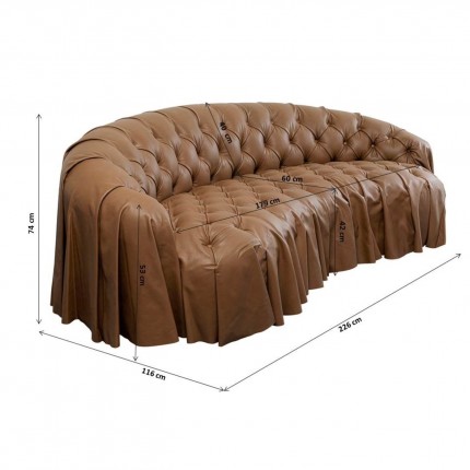 Canapé Drapes 3 places marron Kare Design