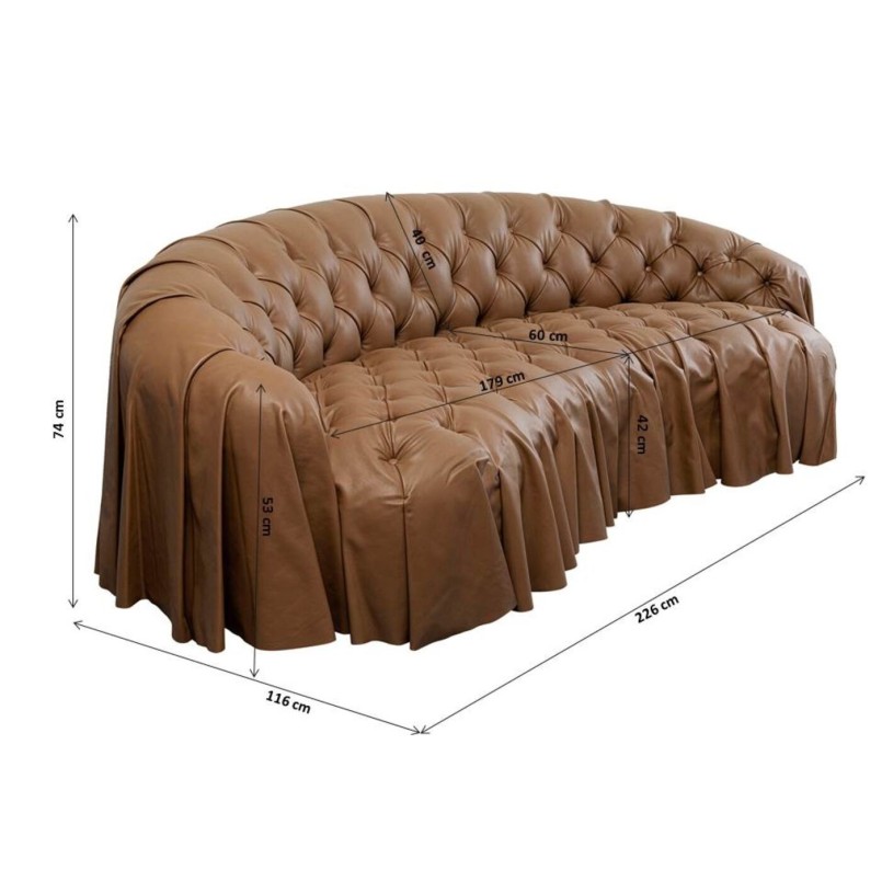 Canapé vintage en cuir capitonné - Drapes - Kare Design